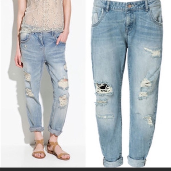 zara destroyed jeans